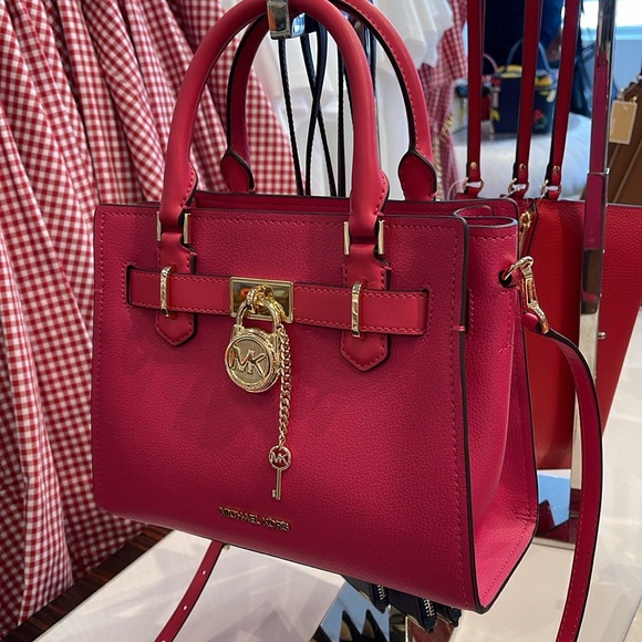 Michael Kors Hamilton Small Satchel Shoulder Crossbody Bag 
Electric Pink 
NWT - Picture 2 of 16
